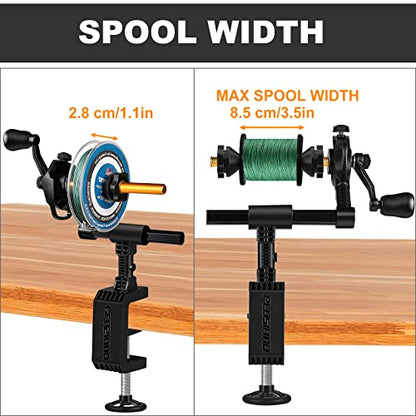 PLUSINNO Fishing Line Spooler For Fishing Reels, Fishing Gear And Equipment Gift For men With Unwinding Function Versatile for Thick & Thin Rods, Works with Spinning Reel, Cast Reel Without Line Twist - style: Table Clamp Spooler