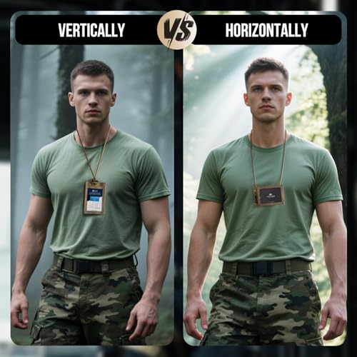 OneTigris Tactical ID Card Holder Hook & Loop Patch Badge Holder Neck Lanyard Key Ring and Credit Card Organizer, Green - color: Ranger Green