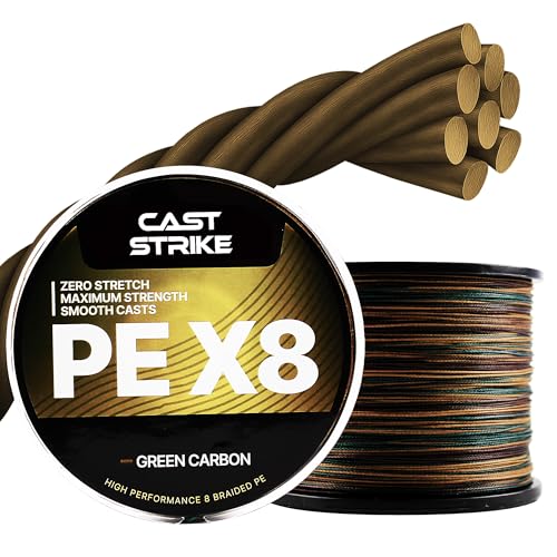 Braided Fishing Line, 100% PE X8 Super Braid for All Waters Pro | Zero Stretch High Strength Abrasion Resistant Smooth Casting for Saltwater Freshwater Bass Catfish Trout Carp Fishing Tackle - color: GREEN CARBON, size: 10LB (150 Yards)