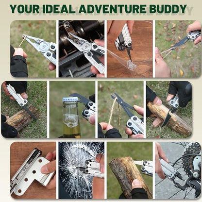 MOSSY OAK Multitool, 20-in-1 Stainless Steel Multi Tool Pliers, Self-locking Pliers with Sheath-Perfect for Outdoor, Survival, Camping, Hiking - style: 20-in-1 Self-Locking Pliers