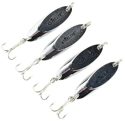 1/8-2oz / 3.5g-60g Silver Chrome Casting Spoon Fishing Lure Jig - 4 Pack - size: 1/6oz