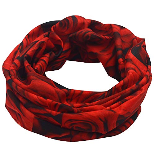 Obacle Skull Face Mask for Women Dust Wind Sun Protection Rave Festival Riding - color: Pure Red Rose