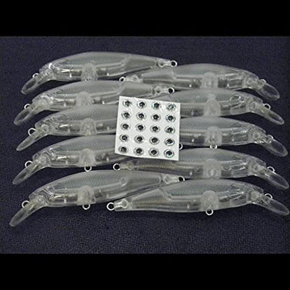 10 Blank Unpainted Minnow Crankbait Topwater Lipless Jerkbait Fishing Lures V3 - color: UPM762P10