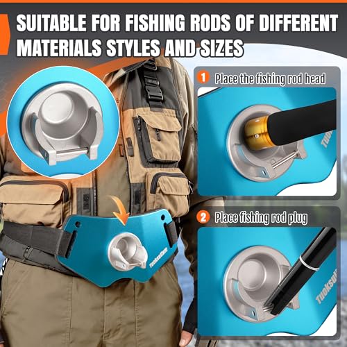 Fishing Belt Adjustable Belt Aluminum Protective plate Padded Waist Support for Fighting - color: Blue
