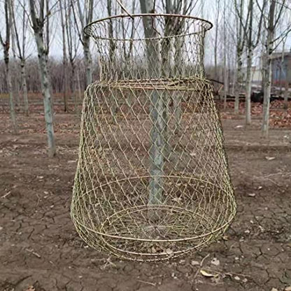 Steel Wire Galvanized Collapsible Crab Fisher's Basket, Metal Rustproof Portable Fishing Basket Cage - color: Fish Basket 13inches