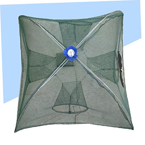 Fishing Net Portable and Foldable Umbrella Fishing Bait Net - Easy to Use Fishing Tool for Crayfish,Shrimp,Crab, Catfish - color: 4 Holes