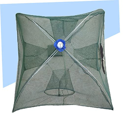 Fishing Net Portable and Foldable Umbrella Fishing Bait Net - Easy to Use Fishing Tool for Crayfish,Shrimp,Crab, Catfish - color: 4 Holes