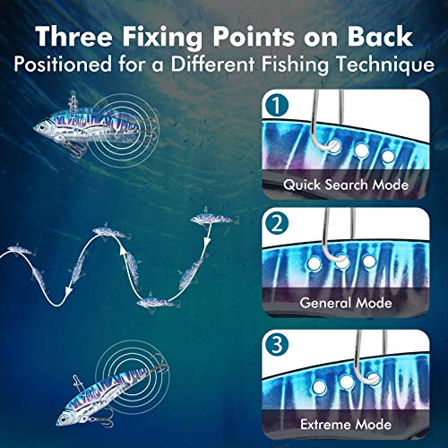 TRUSCEND Vibespinner Easy Catch Fishing Lures with BKK Hooks, Tail Spinner Baits with 4 Actions, Vibrating Swimming Flashing & Jigging for More Bites, Spoon Lures for Bass Trout Crappie Walleye Pike - color: C5-0.5oz-2.6"