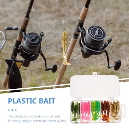 Alipis 30pcs Soft Paddle Tail Fishing Lures Artificial Plastic Baits Supple Swimbaits for Freshwater Bass Trout Fishing Tackle Kit