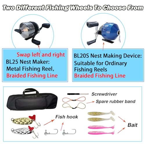 Upgraded Portable Fishing Catapult Rod with Reel, Durable & Lightweight Telescopic Lure & Bait Launcher for Saltwater & Freshwater, - size: XKTSYG-JSYL