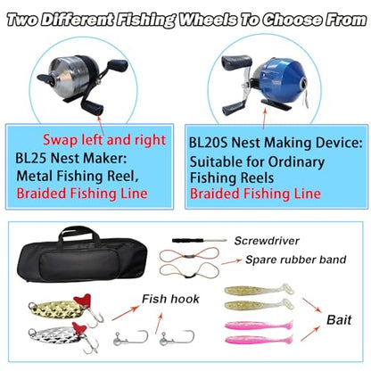 Upgraded Portable Fishing Catapult Rod with Reel, Durable & Lightweight Telescopic Lure & Bait Launcher for Saltwater & Freshwater, - size: XKTSYG-JSYL