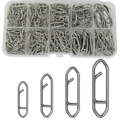 Fishing Power Clips, 200pcs Fishing Speed Clips for Fishing Lure Quick Change, High Strength Stainless Steel Clips Snap Freshwater Saltwater Crankbait Popper Lure Connector Tackle - size: 200pcs (5 Sizes):#13,#18,#25,#30