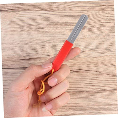 ARTIBETTER 1Pc Double Side Fish Hook Sharpener File with Hanging Strip Material Rounded Tip for Easy Use Portable Fishing Tool for Water and Land Coated Handle for Sure