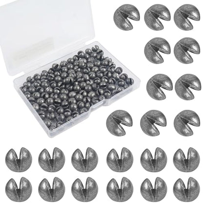 Removable Split Shot Weights Fishing Weight Sinker Slip On Fly Fishing Line Sinkers Freshwater Saltwater Round Lead Sinking Egg Sinkers Fishing Drop Shot Sinker Fish Tackle - size: 2.0g - 100 Pack