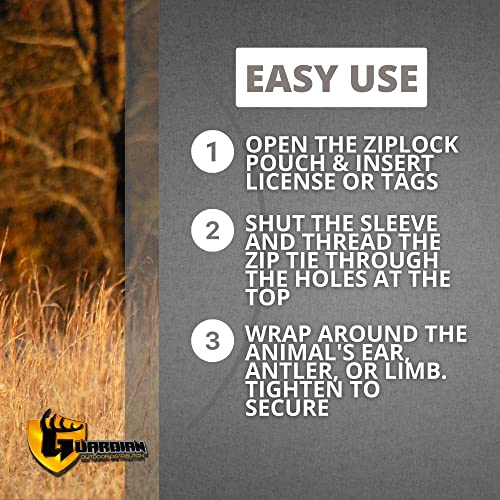 Hunting License Holder and Tag Holder - Waterproof and Zip Ties Included for Securing, Great for Deer, Turkey, Elk (3 pack)