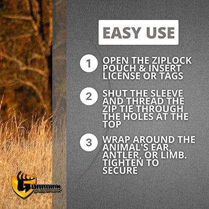 Hunting License Holder and Tag Holder - Waterproof and Zip Ties Included for Securing, Great for Deer, Turkey, Elk (3 pack)
