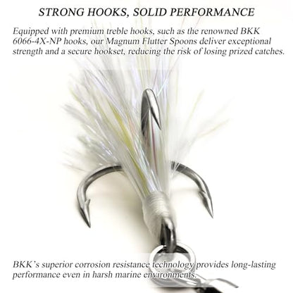 Magnum Flutter Spoon Deep Sea Jigging Fishing Lures, 7.5-9 Inch Large Hard Metal Sinking Trolling Casting Striper Fishing Spoon Baits for Striped Bass, Salmon, Walleye, Saltwater, Freshwater - color: A2 - 8" Classic - Menhaden