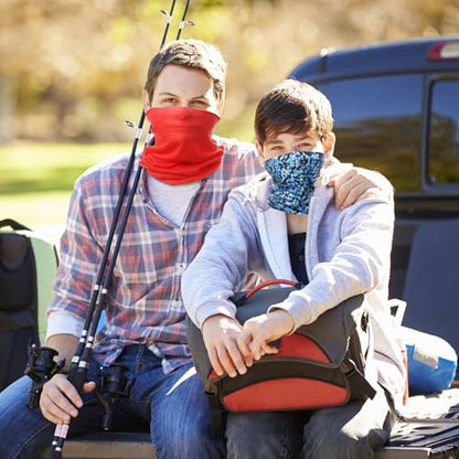 HARFINGTON Summer Cooling Neck Gaiter Sun Protection Face Mask Fishing Necks Gaiter Unisex for Cycling Outdoor Sports - color: Gradient Red