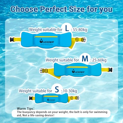 Swim Belt for Adults, Adjustable Flotation Belt,Water Aerobics Belt with Zippered Pocket,3-Section EPE Swimming Buoyancy Belt,Pool Exercise Equipment for Cross Training, Aqua Jogging - size: Small