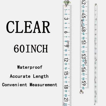 60" Fish Measuring Ruler Sticker for Boat 2 Pcs Strong Self Adhesive Transparent Waterproof Decal Tape Measure Clear Boat Accessories (60 inch)