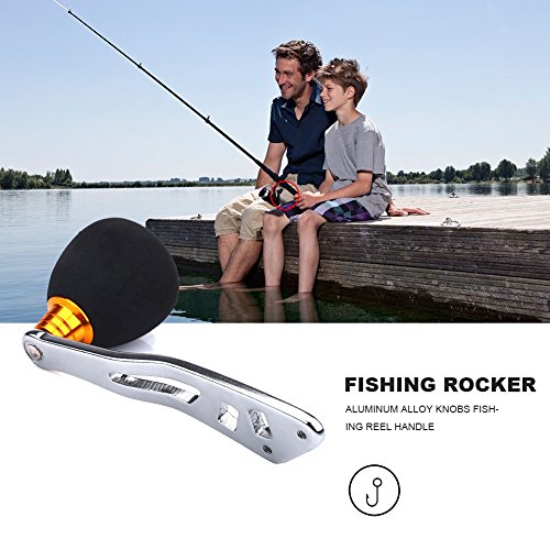 Fishing Reel Power Handle Knob Reel Replacement Parts, Aluminum Alloy Fishing Reel Rocker Knobs Fishing Reel Handle for Baitcasting Spinning Tackle Tools - color: Silver