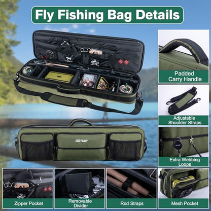 Goture Fly Fishing Rod and Reel Combo & Gear Bag, 9FT Fly Rod, Pre-Spooled Reel, Fly Line, Flies, Leader, Tippet, Forceps, Nipper and Complete Starter Kit - size: 5wt