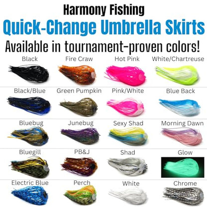 Harmony Fishing – Quick Change Umbrella Skirts for Fishing Jigs, Spinnerbaits, Buzzbaits, Lures, Baits (10 Pack) - color: Morning Dawn