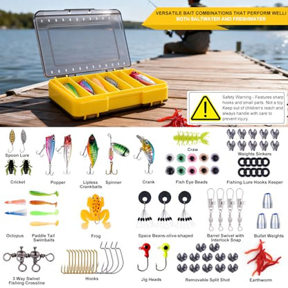 Fishing Fishing Tool Kit Gifts for Men Dad, Dad Fishing Backpack Gear Kit Lures Tackle Box Gift, Best Gifts for Fisherman Birthday, Fish Tools & Accessories Equipment Gift Set for Men Fishermen