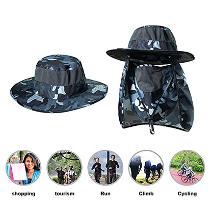 Fishing Hat,Sun Cap with UPF 50+ Sun Protection and Neck Flap,for Man and Women - color: Camouflage