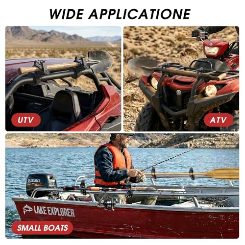 Quick Release Boat Hook Holders Roll Cage Clamp Mount Kit, 1/1.5/1.75 Inch Rubber Clamp Holder for Boat ATV UTV,Secure Mount for Shovel, Fishing Rod, Tools & Off-Road Equipment