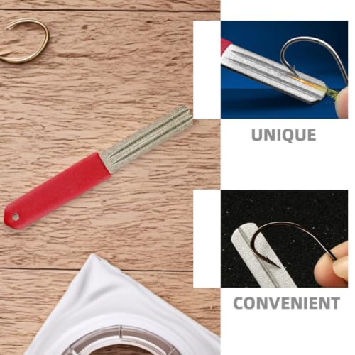 IMIKEYA Portable Fishhook File Dual-Sided Hook Sharpener Tool with Adamas Material for Fishing Hooks, User-Friendly Design for Outdoor Activities and Camping, for Anglers and Fishing
