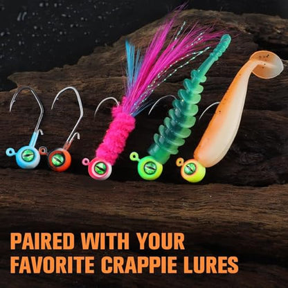 Dovesun Crappie Jig Heads for Fishing Underspin Jig Heads for Crappie Walleye Bluegill Ice Fishing 20pcs/25pcs 1/32oz, 1/16oz, 1/8oz - color: 1/16oz*25pcs