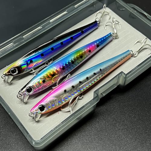 3pcs Boxed Premium Set Fishing Lure Long Cast Mino Ocean Lake Submersible Lure - color: AH1131B-4.3'' 1.1oz