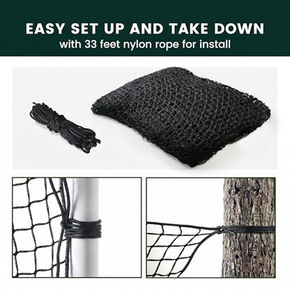 Golf Net for Hitting Practice, 10Ft to 50Ft Golf Ball Netting with 33Ft Hanging Nylon Rope,Also Use as Baseball, Hockey, Soccer, LAX Sport Net,Indoor and Outdoor. - size: 15x20 feet