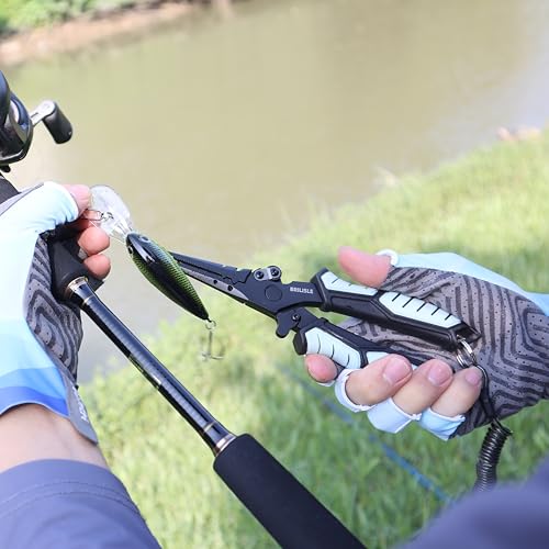 Lightweight Sun Protection Fingerless Fishing Gloves Men & Women – Reinforced Palm Quick-Release Breathable Kayaking Hiking Cycling Driving Gloves ﻿ - color: grey, size: Medium