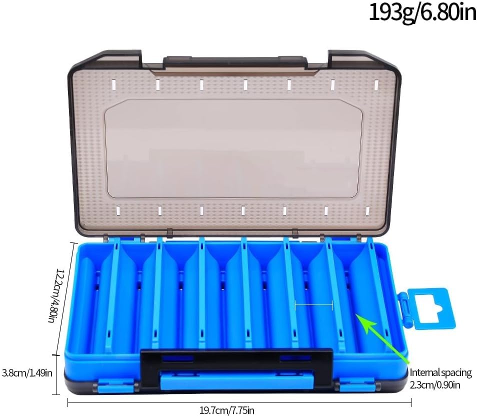 Double Sided Tackle Fishing Tackle Box Lure Waterproof Compartments Hook Storage Case (Yellow) - color: Yellow