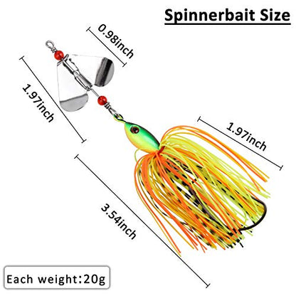 Bass Fishing Spinner Bait Lures, Multicolor Buzzbait Metal Jig Fishing Lure Kit Swimbaits for Bass Pike Trout Freshwater Saltwater Fishing - color: 6pcs