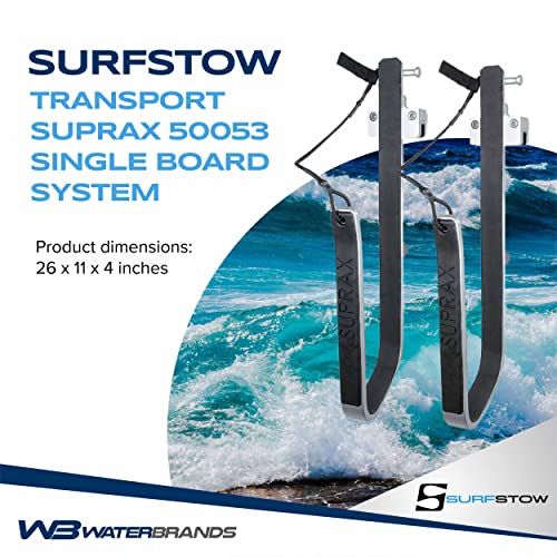 SurfStow SUPRax 50053 Square Rail Pontoon Boat Mount Single Board | Stand-Up Paddle Board Rack | SUP Board Storage | Pontoon Boat Accessories | Metallic | 26 x 11 x 4 inches
