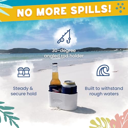 Premium Boat Cup Holder in 30-Degree Angled Rod Holder– Durable & Secure Drink Holder – Boat Cup Holders Fit for Versatile Drinks – Made of Nonhazardous Polypropylene – Floats on Water
