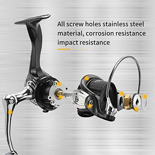 SANLIKE Spinning Reel Fishing Reel for Saltwater or Freshwater | Carbon Fiber, 40.5 Lbs Max Drag, 7+1 Stainless BB Ball Bearing, 5.2:1 Gear Ratio, Size 3000-6000 - size: 3000