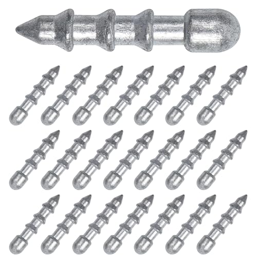 Bass Fishing Nail Weights Sinkers, 40pcs Wacky Worm Weights Insert Sinkers for Placstic Soft Wacky Worm Lures Wacky Rig Neko Rig 4 Sizes