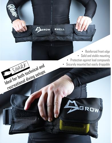 Scuba weight belt with 4 pockets, quick release buckle & comfortable fit diving pocket weight belt with Protection from toxic lead weight exposure,weight pouch belt fit for waist 32" to 52"