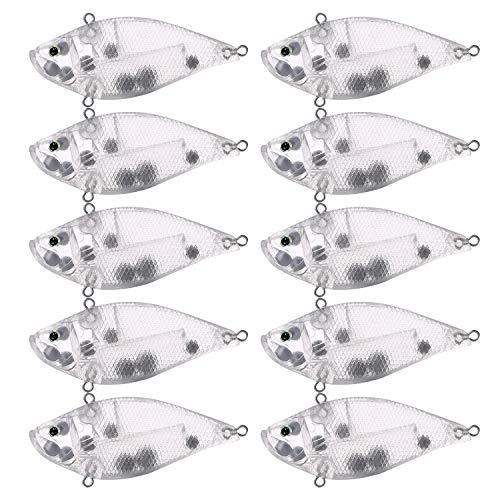 20pcs Fishing Crankbait Blanks,Unpainted Fishing Lures Blank Minnow Crankbaits Hard Bait Bodies Set DIY Fishing Tackle 8.1cm 16.7g