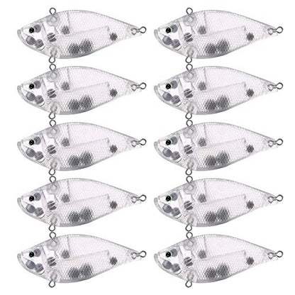 20pcs Fishing Crankbait Blanks,Unpainted Fishing Lures Blank Minnow Crankbaits Hard Bait Bodies Set DIY Fishing Tackle 8.1cm 16.7g