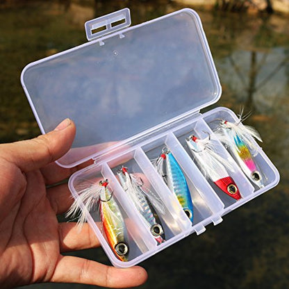 Sougayilang Jigs Fishing Lures Sinking Metal Spoons Micro Jigging Bait - color: A-2.56in/1.16oz-5PCS with BOX
