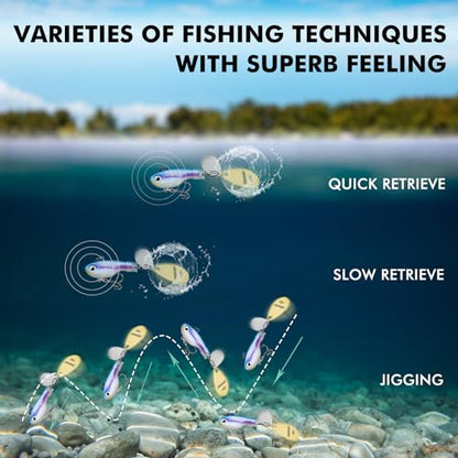 TRUSCEND Swim or Jig Fishing Spinner Baits for Freshwater and Saltwater, Rooster Tail Fishing Lures for Trout Bass Walleye Crappie Salmon Pike, Blade Bait with Copper Blade - color: B-2.6"-1/2oz