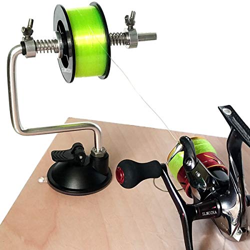 Fishing Line Spooler Silver Reel Winder Spool Tackle Winder spooling Station Winding System Ultimate Line - color: A-With Suction Cup
