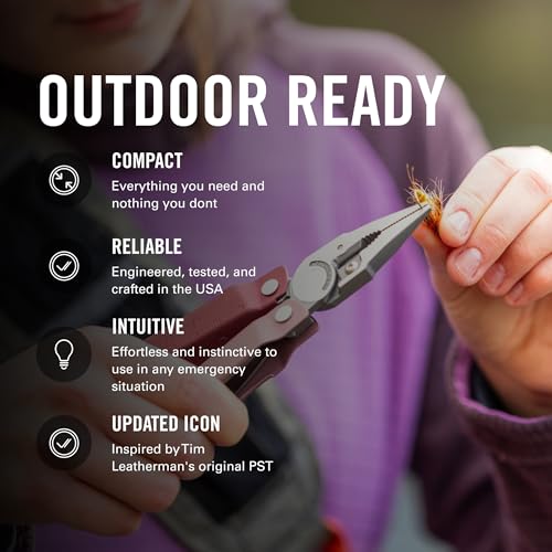 LEATHERMAN, Rebar Multitool with Premium Replaceable Wire Cutters and Saw, Heathered Cranberry - color: Heathered Cranberry