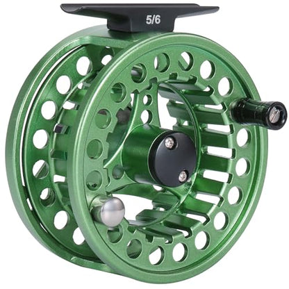 Sougayilang Fly Fishing Reel, Die Cast Aluminum Fly Reel, 5/6, 7/8, Weight Saltwater Fly Reels, 5/6, 7/8, Weight Saltwater Fly Reels - color: Green, size: 5/6wt