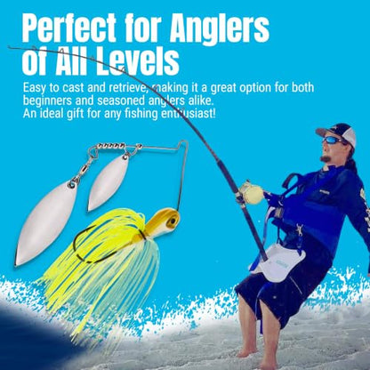 Reaction Tackle Spinner Bait, Compact Profile Fishing Lure with Flash and Vibration for Bass, Trout, Pike, Salmon and Walleye (3-Pack) - color: Tennessee Shad, size: 1/4 Oz